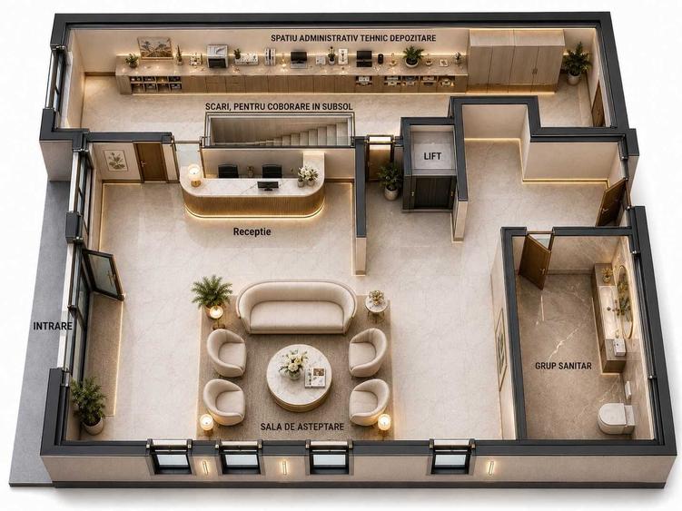 Spațiu comercial, de 320 mp, în Baciu