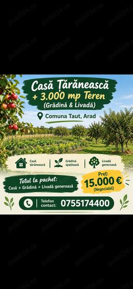 Casă cu Teren 3000 Mp în Tauț