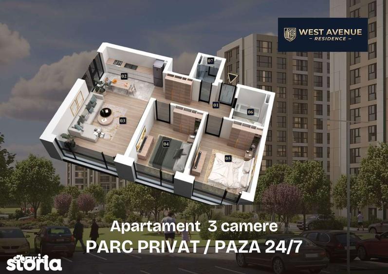 Apartament cu 3 camere în Militari