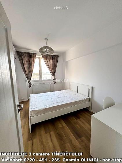 Apartament cu 3 camere decomandat, mobilat în Tineretului