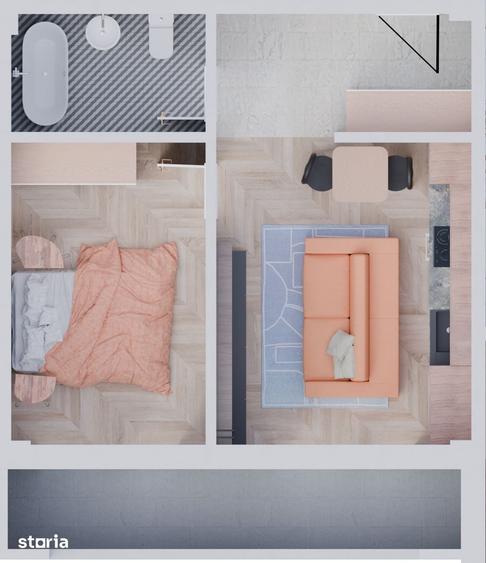 Apartament cu 2 camere în Lumina