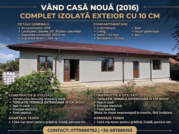 Casă cu Teren 1244 Mp în Jilavele