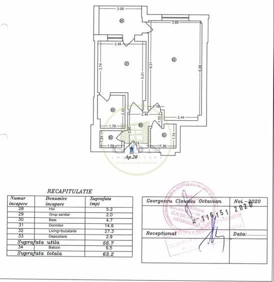 Apartament cu 2 camere decomandat, mobilat în Băneasa