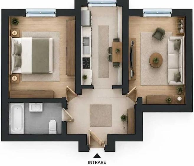 Apartament cu 2 camere decomandat în Tineretului