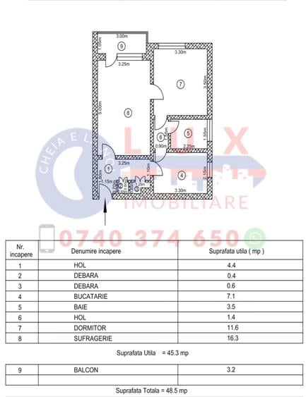 Apartament cu 2 camere circular în Neptun