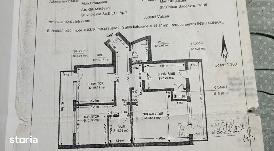 Apartament cu 3 camere decomandat în Central
