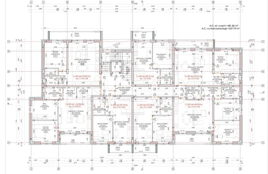 Apartament cu 3 camere decomandat în Central