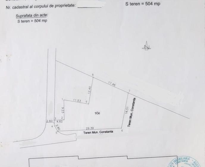 Teren Construcții intravilan de 504 mp, în Tomis Nord