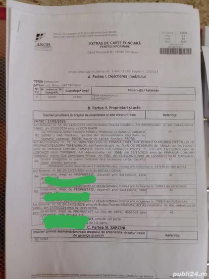 Teren de 10800 mp, în Tămășeu