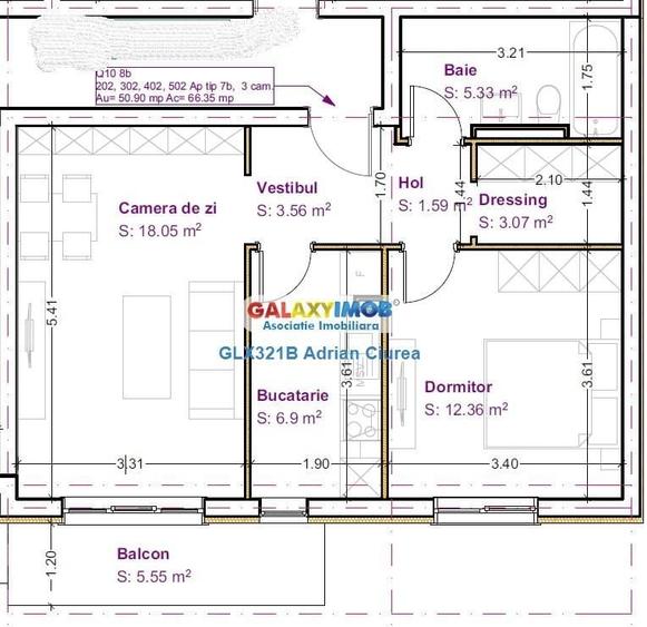 Apartament cu 2 camere în Ștefăneștii de Jos