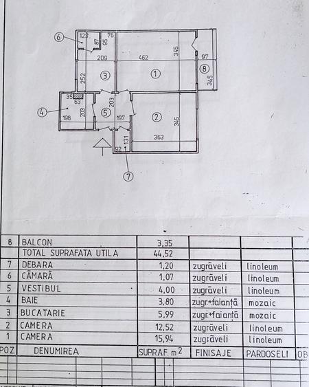Apartament cu 2 camere decomandat în Eroii Revoluției
