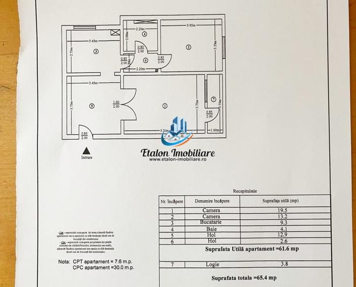 Apartament cu 3 camere semidecomandat în Mărăței