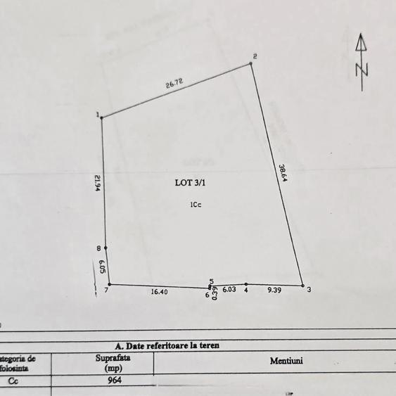 Teren Construcții intravilan de 964 mp, în Chercea