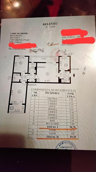 Apartament cu 3 camere semidecomandat în Titan