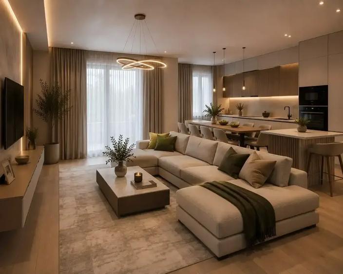 Apartament cu 4 camere, mobilat în Pipera