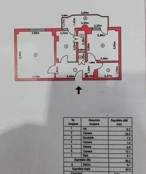 Apartament cu 2 camere decomandat în Tineretului