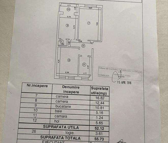 Apartament cu 2 camere decomandat în Tătărași