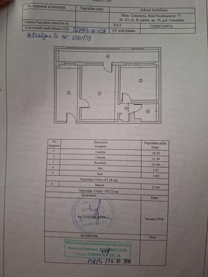 Apartament cu 2 camere semidecomandat în Central