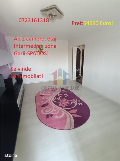 Apartament cu 2 camere decomandat, mobilat în Gării