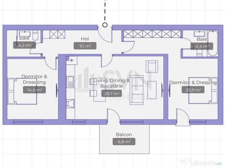 Apartament cu 3 camere decomandat în Iancu Nicolae
