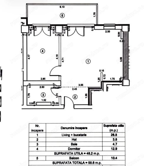 Apartament cu 2 camere semidecomandat, mobilat în Tomis Plus