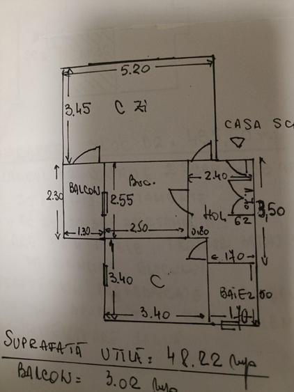 Apartament cu 2 camere decomandat în Central