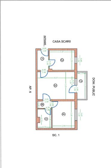 Apartament cu 2 camere semidecomandat, mobilat în 5 Călărasi