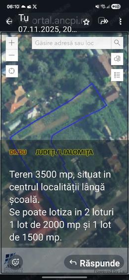 Teren de 3500 mp, în Dridu
