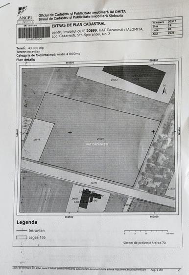 Teren de 43000 mp, în Căzănești