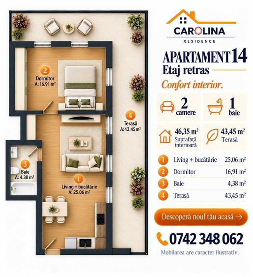Apartament cu 3 camere decomandat în Central