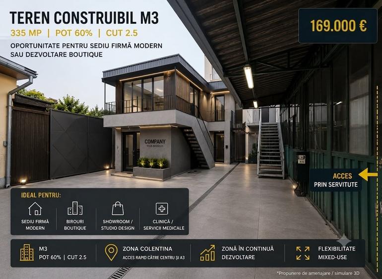 Teren Construcții intravilan de 335 mp, în Colentina