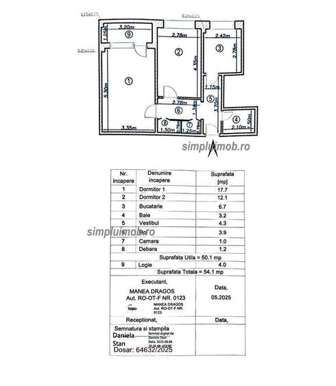 Apartament cu 2 camere decomandat în Titan