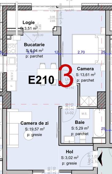 Apartament cu 2 camere semidecomandat în Florești