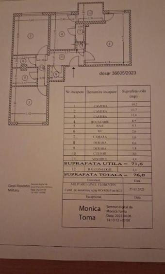 Apartament cu 3 camere decomandat, mobilat în Lujerului