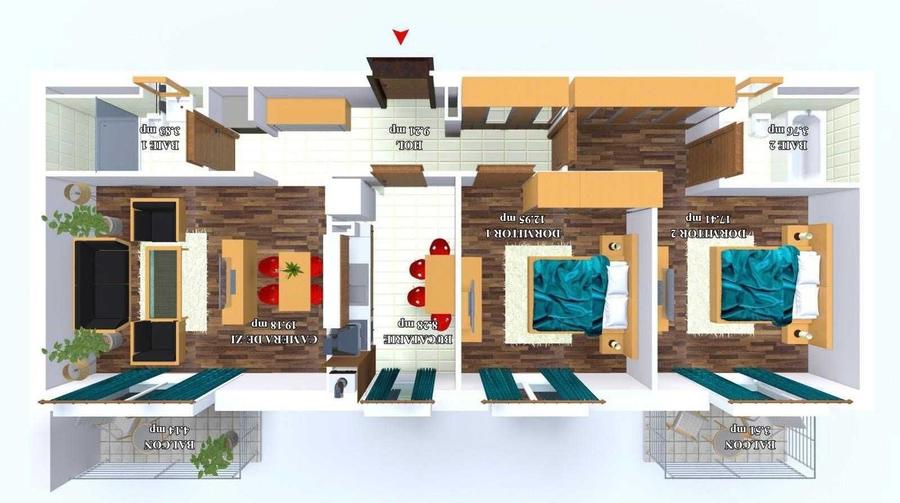 Apartament cu 3 camere în Tunari