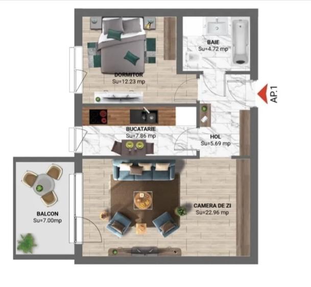 APARTAMENT GREENFIELD / CARTIER TEILOR/ CENTRALA TERMICA/PARCARE - 5