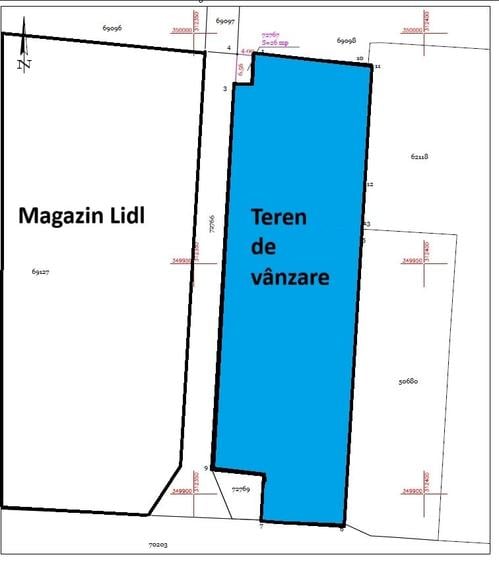 Teren Construcții intravilan de 2760 mp, în Nord