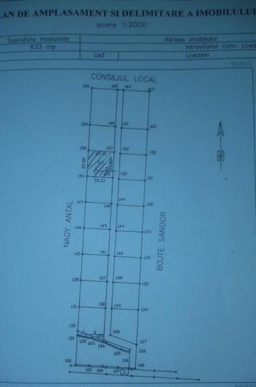 Teren Construcții intravilan de 625 mp, în Livezeni