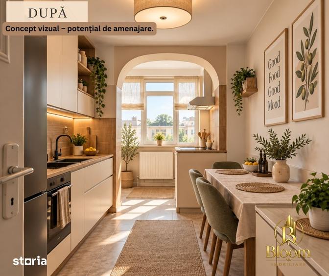Apartament cu 2 camere semidecomandat în Țiglina 3