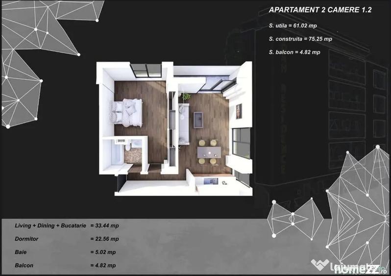 Apartament cu 2 camere decomandat în Tomis Plus