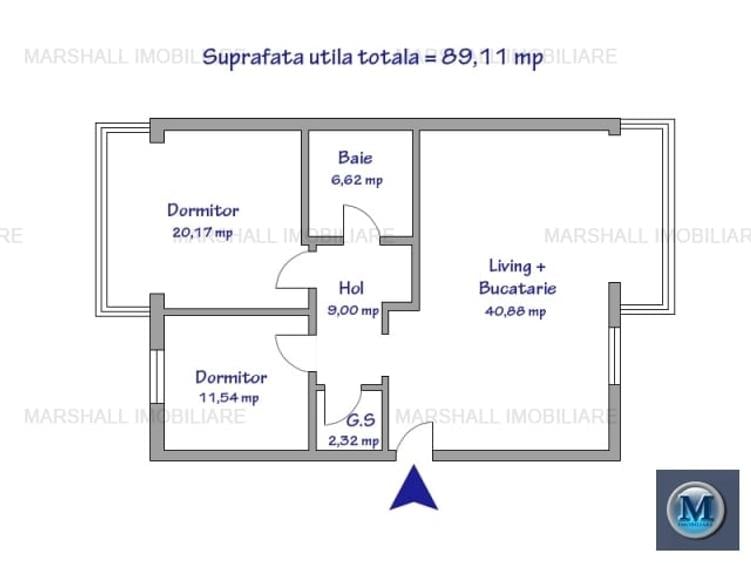 Apartament cu 3 camere decomandat, mobilat în Cioceanu