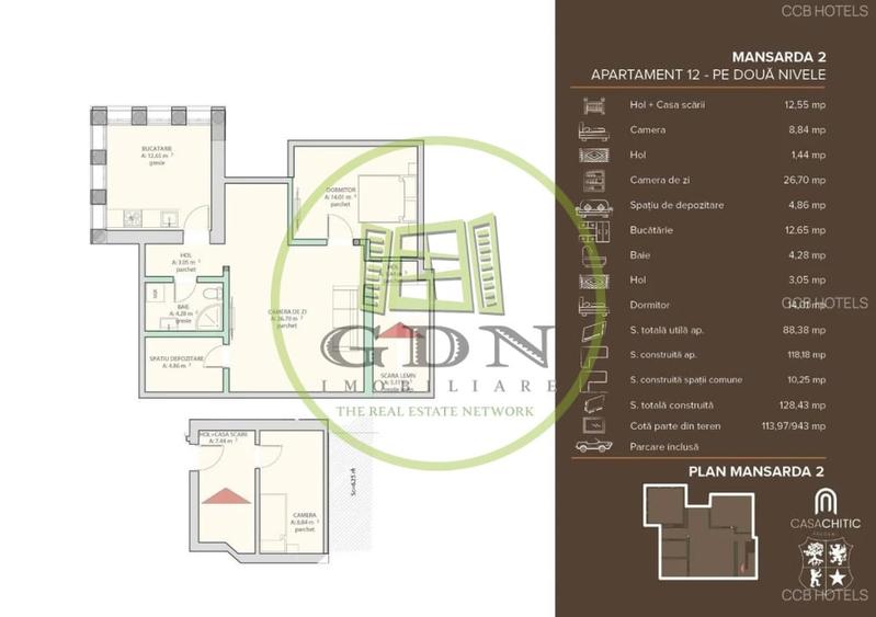 Apartament cu 3 camere decomandat în Predeal