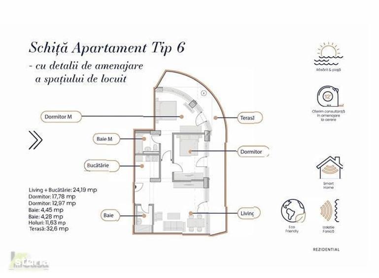 Apartament cu 3 camere în Central