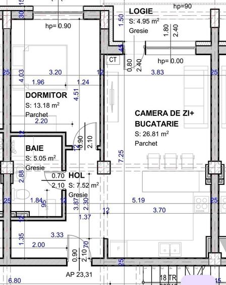 Apartament cu 2 camere decomandat în Central