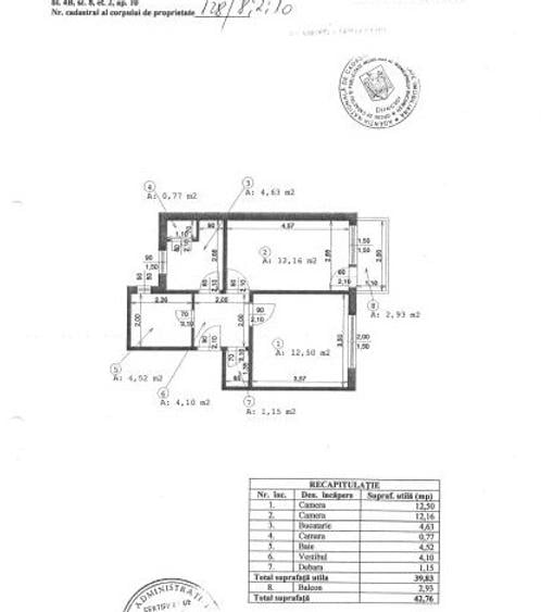 Apartament cu 2 camere decomandat în Viilor
