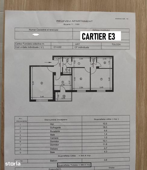 Apartament cu 3 camere în E3