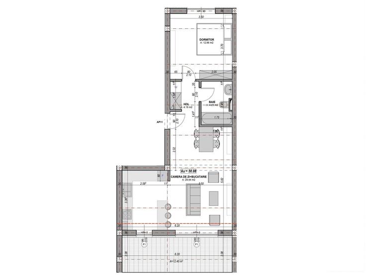 Apartament cu 2 camere în Cristian
