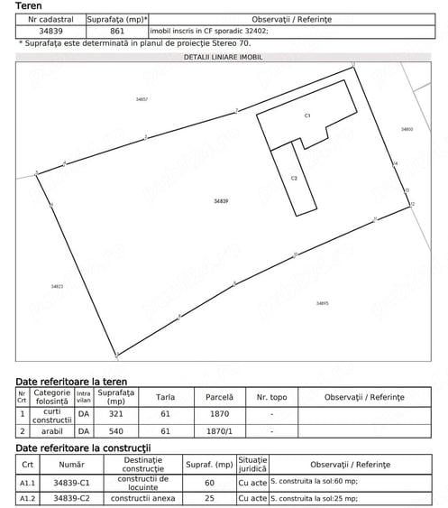 Casă cu 3 camere cu Teren 861 Mp în Lunca