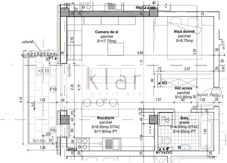 Apartament 1 camere 41.75mp cu nisa, Baciu, zona Pizzeria Regal - 1