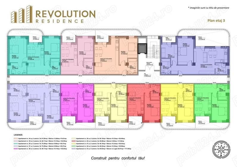 Apartament cu 2 camere decomandat în Central